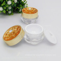 S18  5g 10g In Stock Ready to Ship Double Wall Gold Lid Transparent Body Round Acrylic Cream Jar